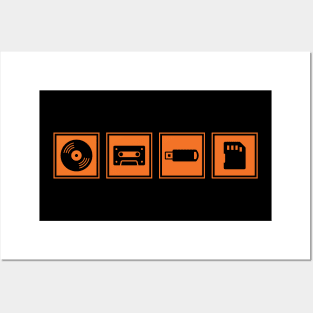 Music Player Formats Orange Posters and Art